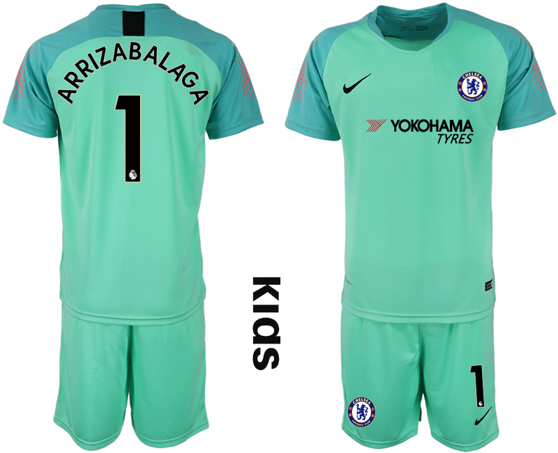 2018_2019 Club Chelsea green Youth goalkeeper #1 soccer jerseys